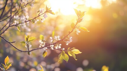 A spring morning with soft light filtering through budding trees, warm and fresh, ultra-detailed, 8k