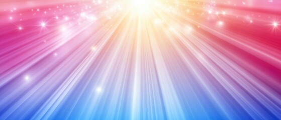 Radiant light beams with sparkling stars on colorful gradient background Concept of hope, inspiration, and divine light