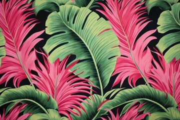 Fototapeta premium Hawaiian palm leaf pattern plant green.