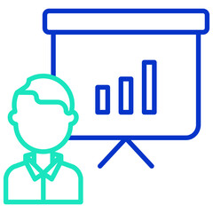 Business proposal outline dual color icon