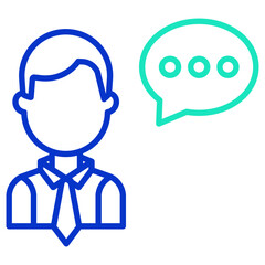 Entrepreneur outline dual color icon