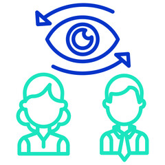 Strategy monitoring outline dual color icon