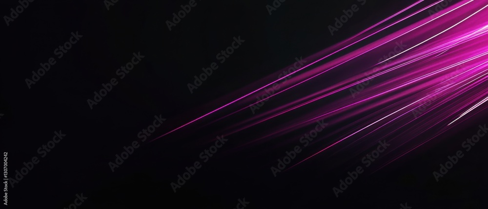 Poster abstract dark background with dynamic pink light streaks, creating a modern and energetic design ele