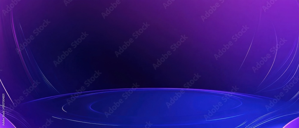 Canvas Prints abstract dark purple and blue gradient background with glowing curved lines for modern technology or