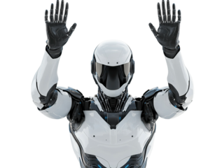 robot raising hands