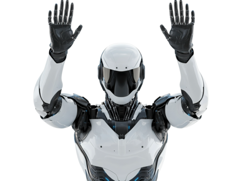 robot raising hands