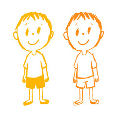 Simple, childlike sketch of a boy with a playful and whimsical style. Hand-drawn with crayon or pencil effect, perfect for kids' projects, storytelling, and creative designs.cartoon-doodle-kid (1)