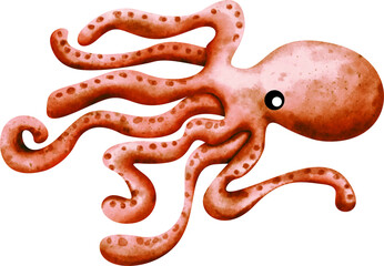 Fototapeta premium watercolor octopus