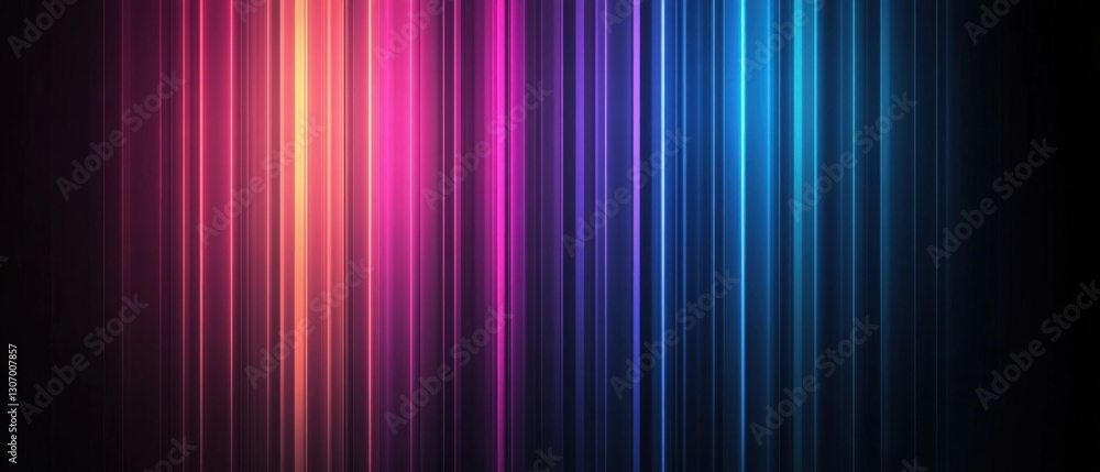 Poster abstract background of vibrant vertical lines with gradient colors from red to blue, creating a mode