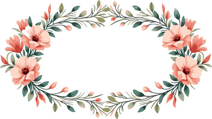 Obraz premium Waterclor Pink flower floral invitation card | Eps | Vector illustration |