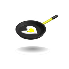 fried eggs in a frying pan	
