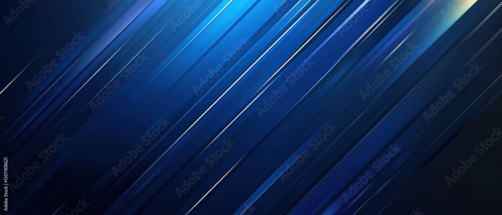 Poster abstract dark blue background with diagonal lines and light streaks, creating a modern and dynamic g