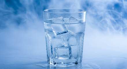 glass of water and ice with frosty background1