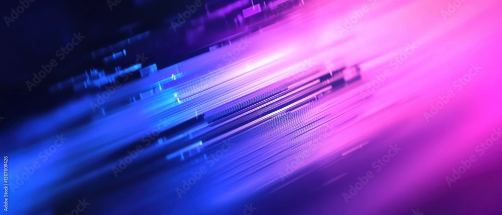 Aufkleber abstract blue and pink light streaks with geometric shapes, creating a futuristic and dynamic backgr