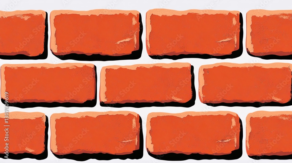Poster a close-up view of a textured red brick wall, showcasing the pattern and color of the bricks, ideal 