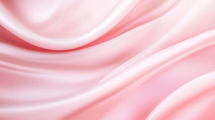 Abstract wavy pink fabric background with smooth folds and soft light texture