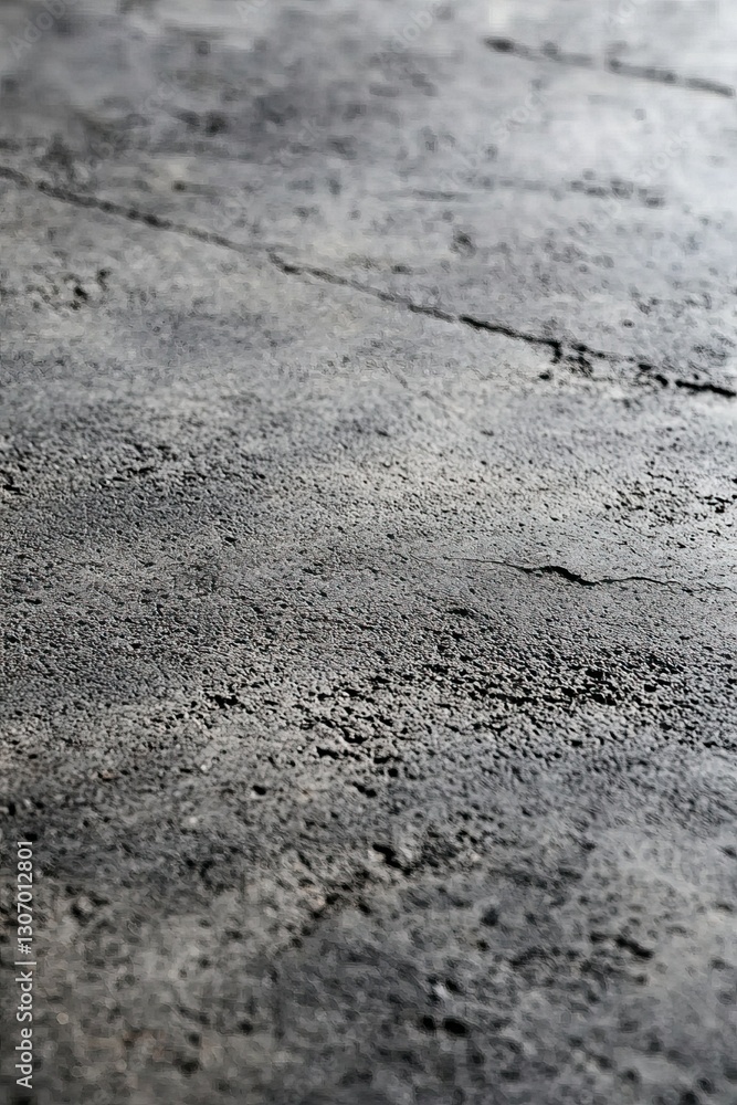 Poster a close-up view of a textured, gray concrete surface showing subtle imperfections and a slightly rou