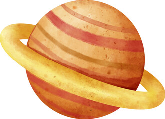 watercolor planet saturn © Je