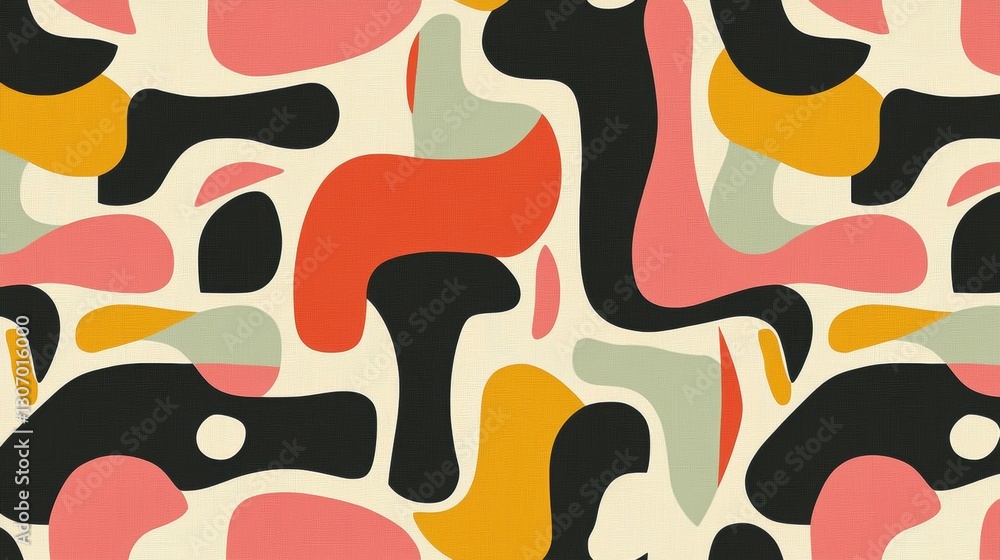 Aufkleber abstract pattern with a white background. the pattern is made up of various shapes and colors, inclu