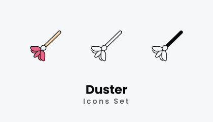 Duster Icons thin line and glyph vector icon stock illustration
