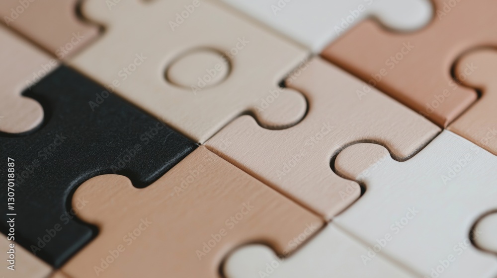 Poster close-up of a jigsaw puzzle piece. the puzzle pieces are arranged in a grid-like pattern, with each 