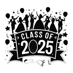 Dazzling Prom 2025 Captivating Class Celebration in Vector Art