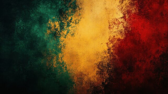 Abstract textured background with red, gold, and green colors for Black History Month and Juneteenth