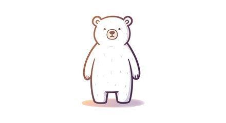 Fototapeta premium Illustration of simple, friendly white bear - conveys cuteness and joy - for children's books or social media.
