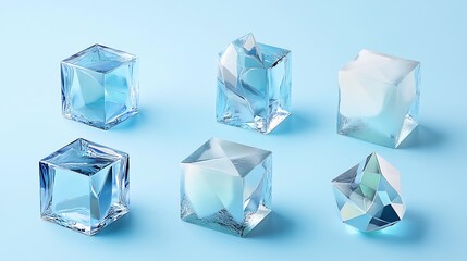 Geometric Ice Cube Design - Modern and Sleek Cooling Element