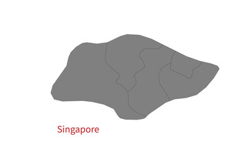Singapore Map vector illustration. Singapore Map silhouette