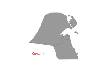 Kuwait Map vector illustration. Kuwait Map silhouette