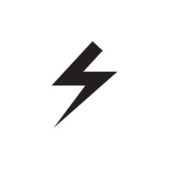 Lightning bolt icon isolated on white background.