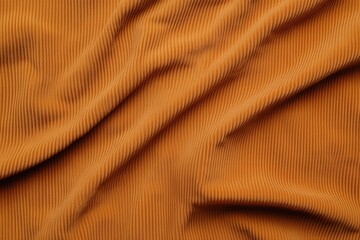 A close-up view of textured, ribbed fabric in warm orange tones, showcasing smooth folds and waves.