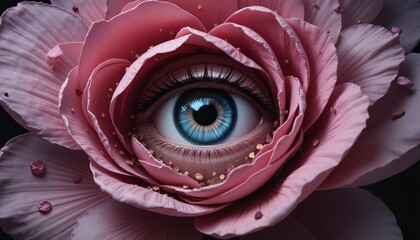 A flower with a large eye in the center