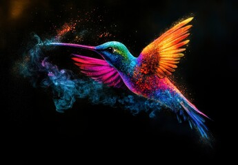 Fototapeta premium Colorful Hummingbird Art