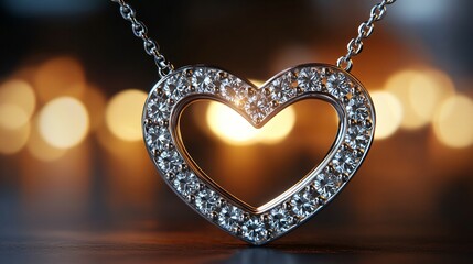 Elegant Heart-Shaped Diamond Necklace
