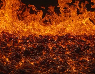 close up of fire flames