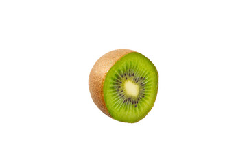 Kiwi isolated on white background. Whole fruit and slices pieces of kiwi on white background. fresh...
