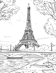 architecture, sketch, building, coloring page, drawing, church, vector, city, house, illustration, old, art, paris, town, design, europe, tower, castle, travel, home, cathedral, vintage, construction,