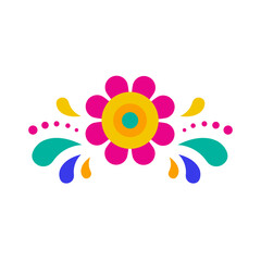 Mexican decorative floral border. Cinco de mayo and day of the dead decoration border. icon illustration