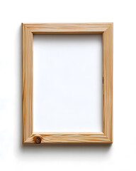 Fototapeta premium 3d Wooden picture frame mock up isolated on white background