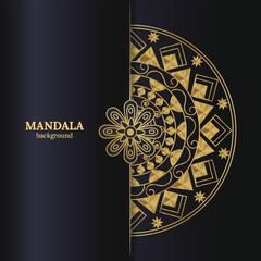 Ornamental mandala with golden color arabesque floral islamic east style