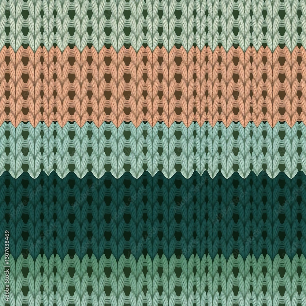Poster knitted stripes textile: a close-up of a colorful textile in a knitted stripe pattern, offering a ta