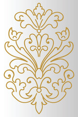  Baroque-Style Embossed Pattern with Intricate Scrollwork and Filigree Details on Cream Background.