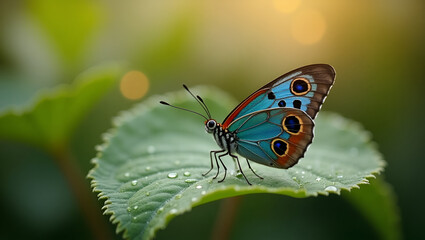 Obraz premium Title: A Delicate, Intricately Patterned European Peacock Butterfly