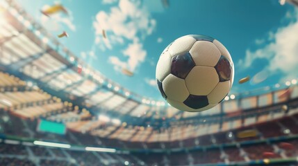 Soccer Ball Soars Above Stadium in Exciting Game Moment