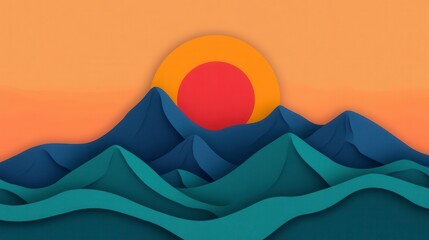 mountain landscape vector illustration