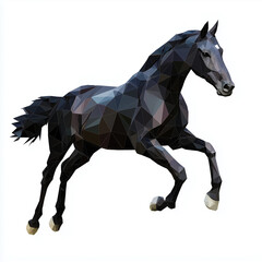 The black stallion in low-poly style