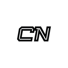 CN monogram logo design letter text name symbol monochrome logotype alphabet character simple logo