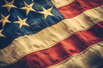 Old grunge vintage faded American US flag